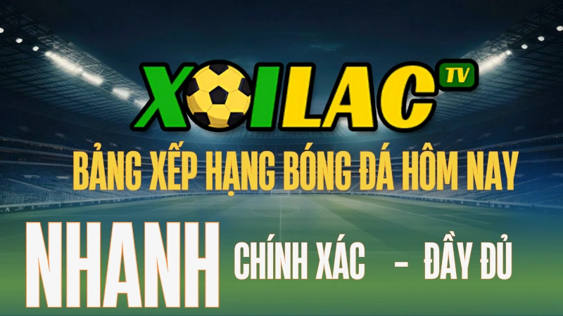 Cập nhật bảng xếp hạng bóng đá hôm nay trên Xoilac TV
